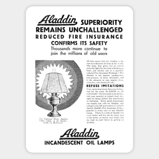 Aladdin Industries Ltd. - Incandescent Oil Lamps - 1931 Vintage Advert Sticker